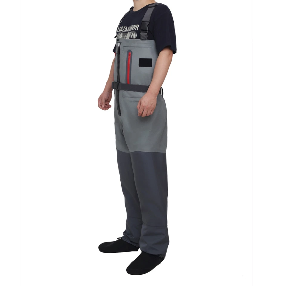 5-Layer Zippered Chest Waders Fly Fishing Stockingfoot Waders for Men Breathable - Image 4 of 4