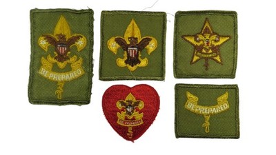 1950s-60s Boy Scouts Complete Rank Set Tenderfoot - Life Patch WORN (WSJ1183)