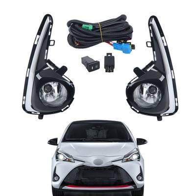 Chrome Fog Lights Right&Left Lamps w/Bezel For 2018-2020 Toyota