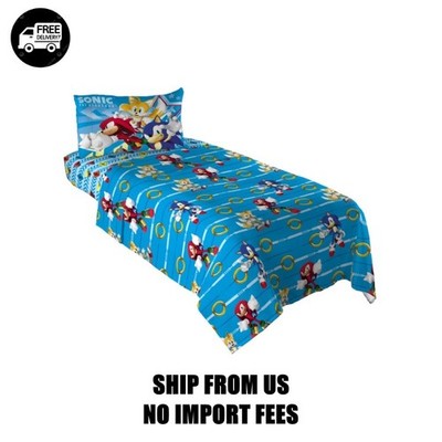 Sonic the Hedgehog Kids 3 Piece Blue Sheet Set, Twin