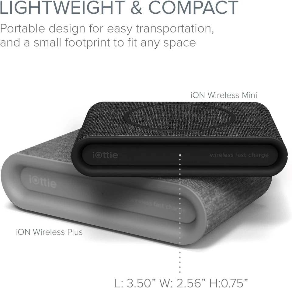 Mini almohadilla de carga rápida inalámbrica iON cargador Qi 7,5 W/10 W - carbón Foto 3 de 4