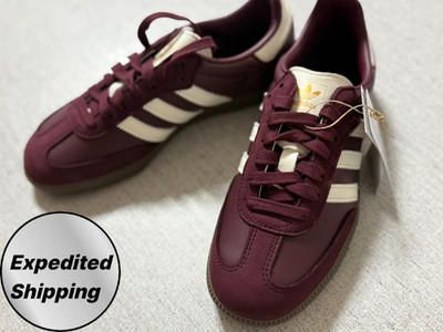 Adidas Samba OG Women's Shoes JR8844 Burgundy Maroon White Auth