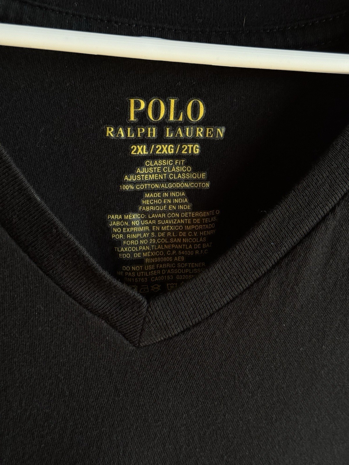 Polo Ralph Lauren nera camicia manica corta 2XL vestibilità classica rosso pony