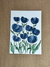 aceo atc original artist trading cards watercolor landscape sky sun nature art