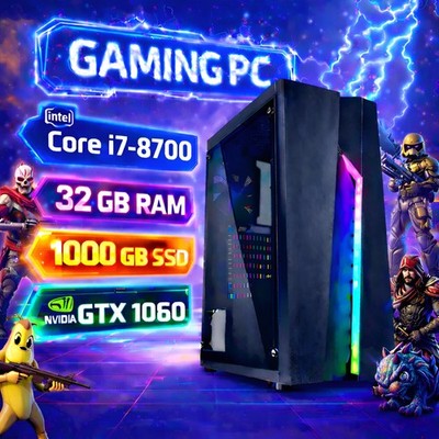  Gaming PC | i7 8700 6 x 4.6  GHZ MAX  | GTX 1060 | 32 GB RAM | 1000 GB SSD  