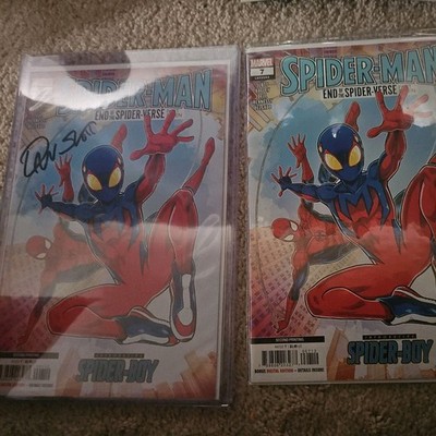 2 Spider-Man # 7 Comic Books End of Spider-Verse 1, 1 signed the other is not