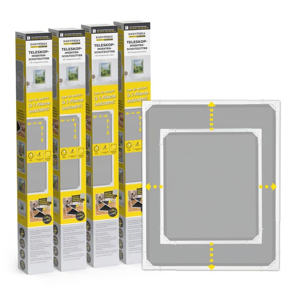 Easymaxx 4Er Set Insektenschutz Fenster Fliegen Gitter MüCken Wespen Schutz Netz-image