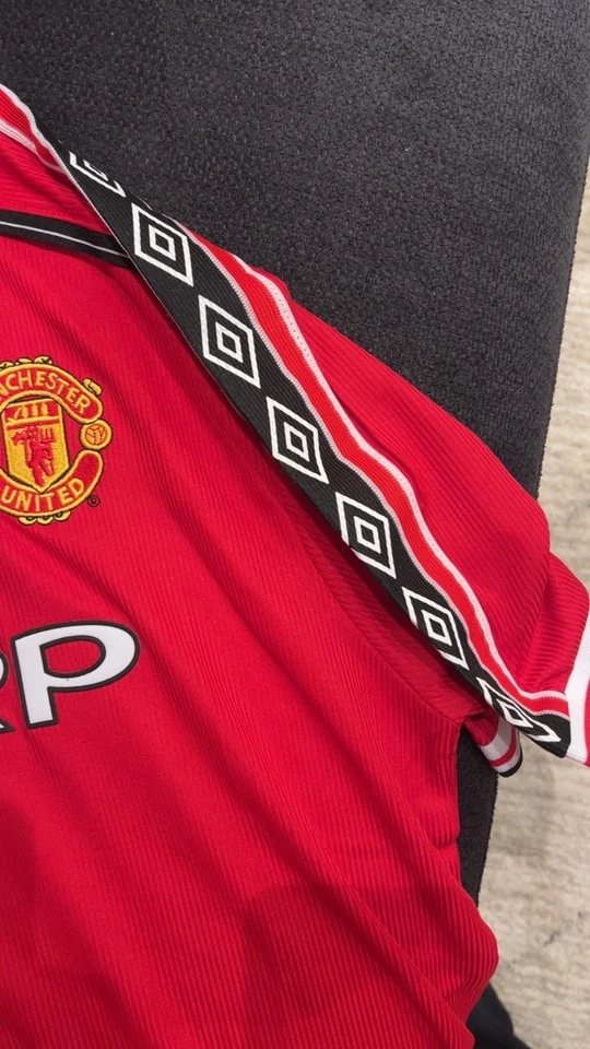 Maillot Vintage Manchester United Domicile BECKHAM #7 UMBRO/sharp( Années 90) XL - Photo 4/4