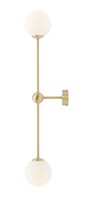 Wandleuchte Schlafzimmer Metall Glas Messing H:89 Cm E14 Wandlampe Wohnzimmer
