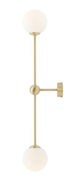 Wandleuchte Schlafzimmer Metall Glas Messing H:89 Cm E14 Wandlampe Wohnzimmer-image