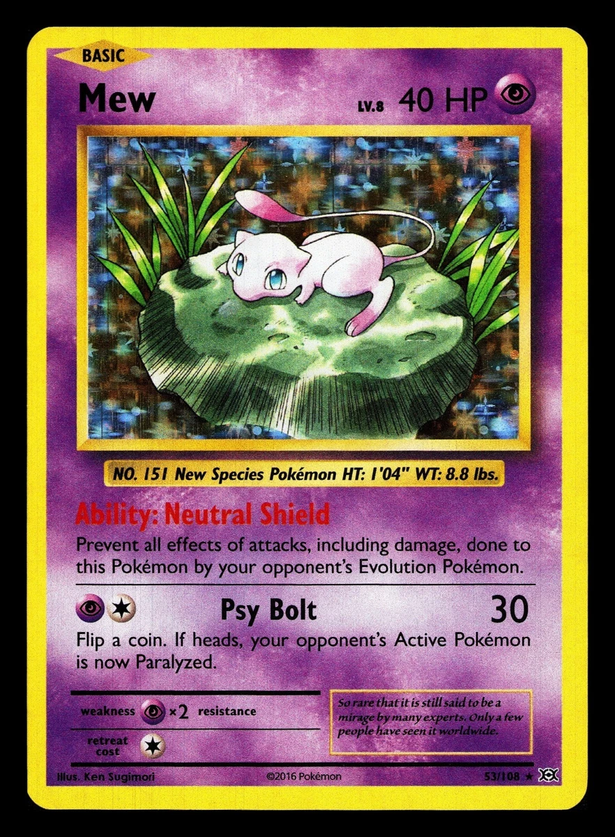 25+ Mew Pokémon TCG Evolutions Rare Individual Collectible Card