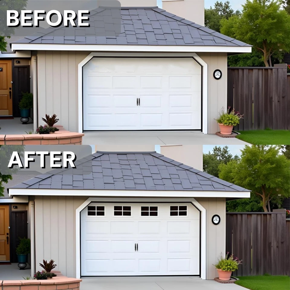 16 Paneles 6" x 4" Magnéticos Puerta de Garaje Ventanas Imitación Ventanas Herrajes Kit Deco... Foto 4 de 4