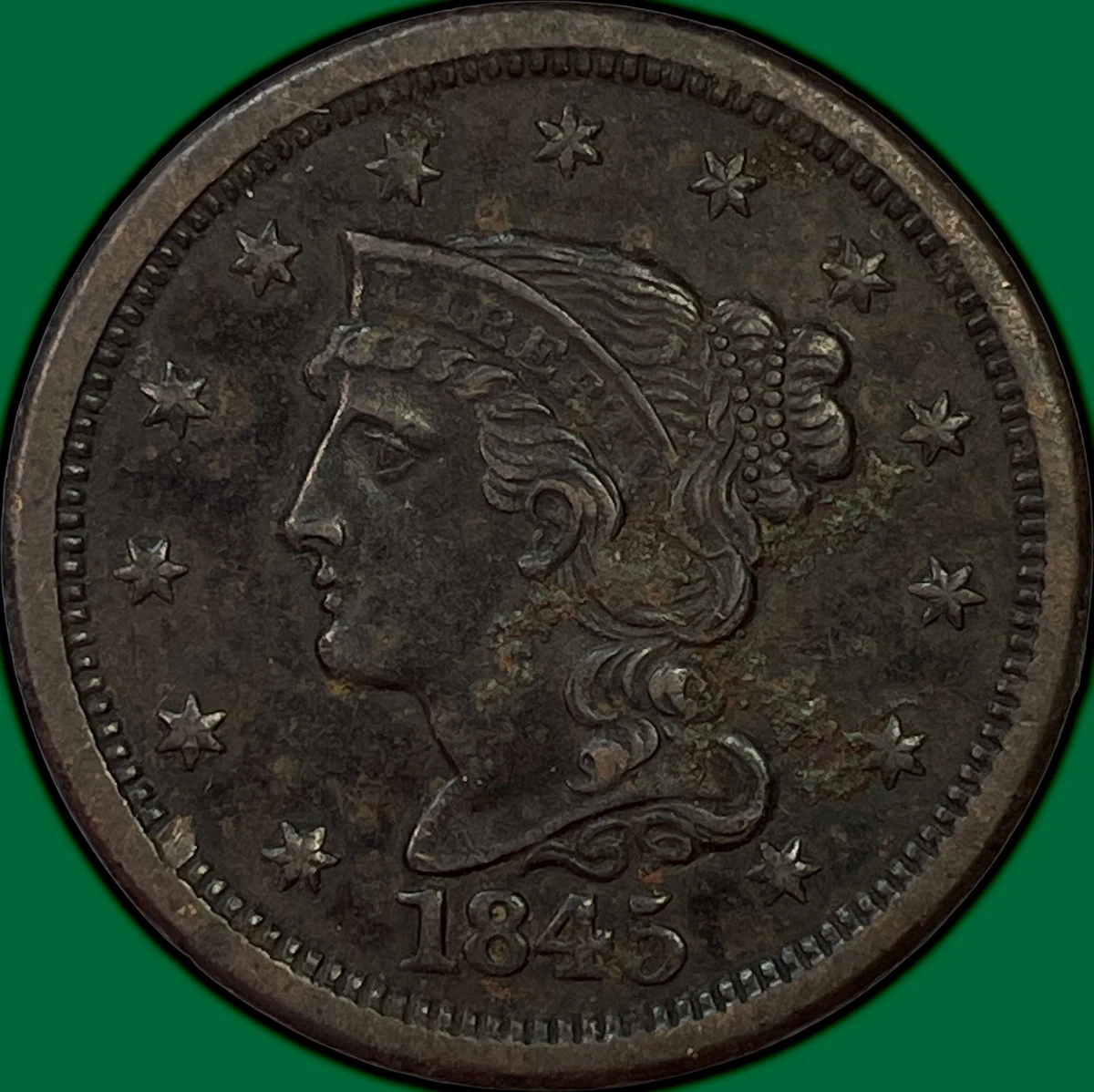 1845 Year Braided Hair Large Cents (1839-1857) for sale | eBay