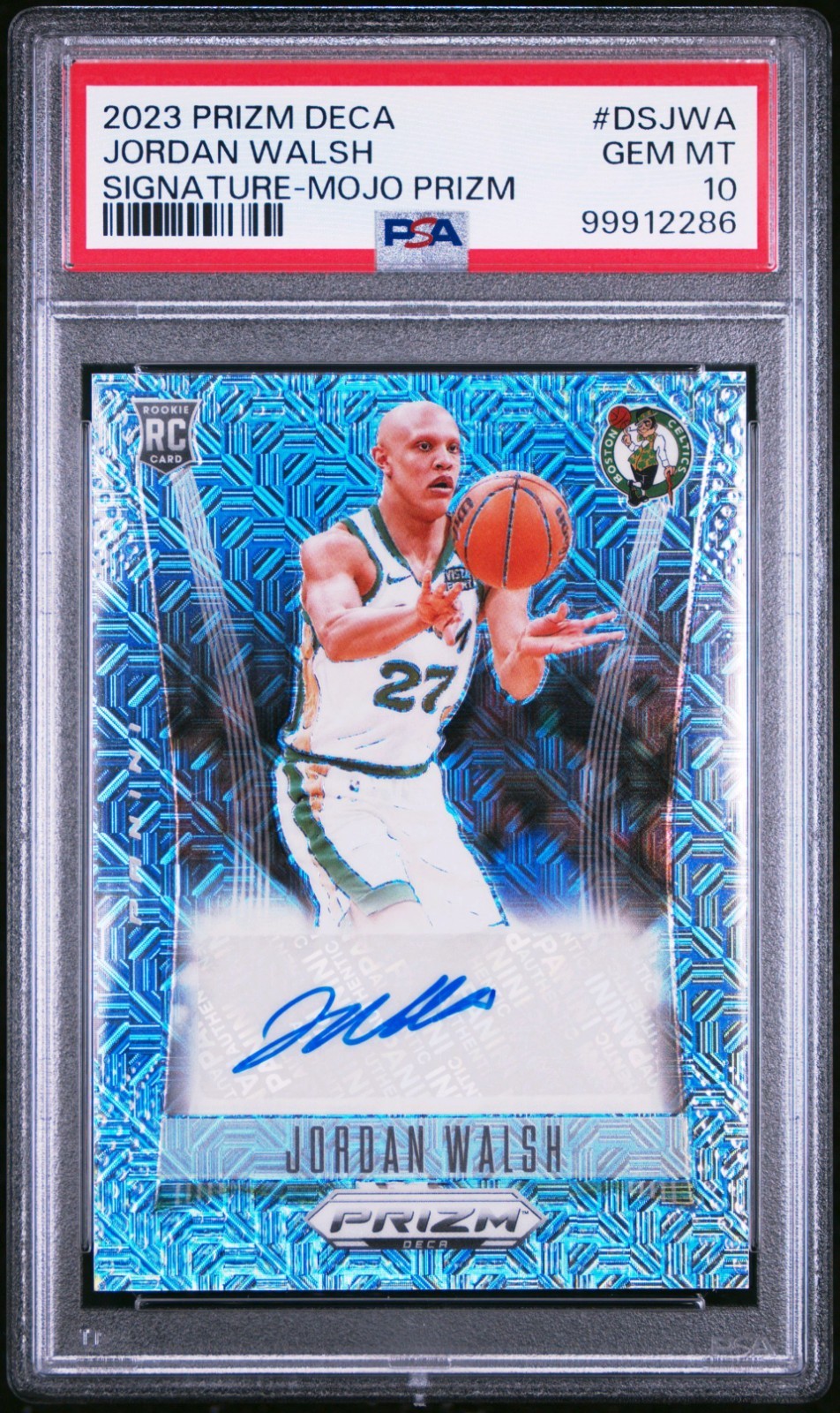PSA 10 - JORDAN WALSH #/25 Auto - 2023 Prizm Deca Signature MOJO Rookie CELTICS
