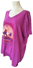Disney Women's The Lion King Hakuna Matata Purple Short Sleeve Shirt Size 3XL