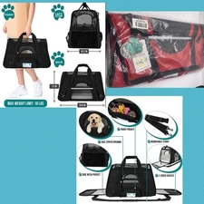 Pet Carrier Bag Travel Case Airline Aprvd Soft Sided Comfort Bag Red Large ATL