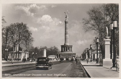 AK Berlin Charlottenburger Chaussee mit neuer Siegessäule von 1936 (Z5150)
