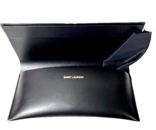 AUTHENTIC NEW SAINT LAURENT YSL LARGE LEATHER EYEGLASSES SUNGLASSES CASE CLOTH