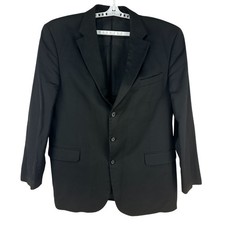 Stafford Black Suit Jacket Two Button Classic Fit Mens 100 Wool Made In Mexico