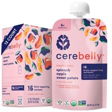 Cerebelly Baby Food Pouches   Organic Veggie Purees for 4 Ounce Pack of 12 