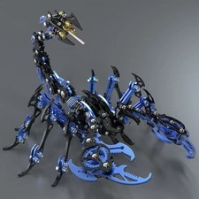 Black Blue Cyber Scorpion 3D Metal Model Kit 454Pcs Stainless Steel DIY STEM