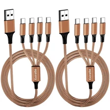 Xxiratte USB C to USB A Multi Charging Cable：Multiple Charger Cord 2Pack 4Ft ...