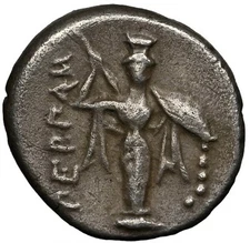 Mysia Pergamum 3rd Century BC Athena Statue Silver DiObol Ancient Greek NGC ChVF