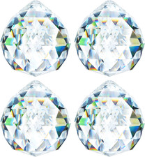 4 Pack 40MM Clear Crystal Prism Ball Suncatchers Rainbow Pendants Maker, Hanging