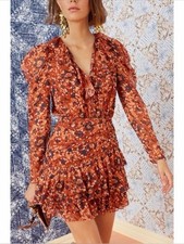 Ulla Johnson 2 Cecily Silk Floral Mini Dress Poppy