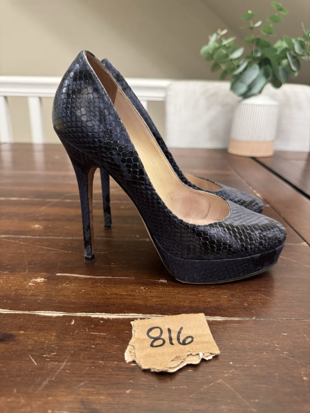 Jimmy Choo Cosmic Python Snakeskin Platform Pumps… - image 1