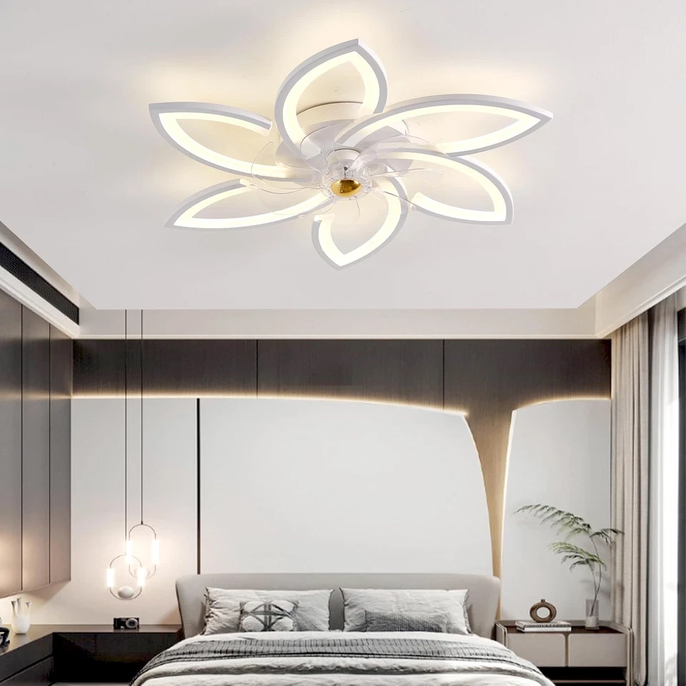 LED Ventilatore Da Soffitto, Ventilatore Da Soffitto Con Luce E Telecomando, Lam - Immagine 4 di 4