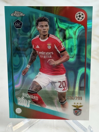 2025-26 Topps Chrome UEFA Club Competitions #16 Richard Rios RC Teal Lava /299