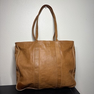 Vintage Rare 80s LL Bean Leather Tote Boat Bag Zip Brown Tan | eBay
