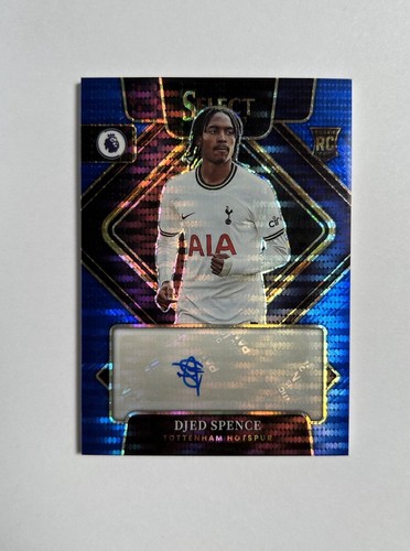 2022-23 Panini Select Premier League DJED SPENCE Rookie RC Auto Blue Pulsar SP