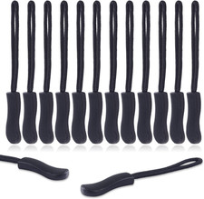 12 Pack Paracord Zipper Pull Replacement Tab Cord Extender Backpack Luggage Blac