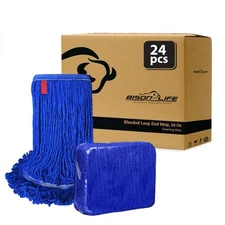 Blended Loop End Heavy Duty Mop Head Replacement, Wet Mop Refills for Industr...