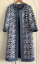 James Lakeland Blue /white Geometric Print- Single Fastening Lined Jacket Medium