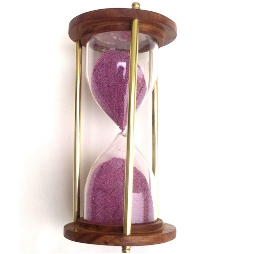 Wooden Sand Time Hour Glass Nautical Hourglass Timer with Sand 1min Vintage Gift - Picture 5 of 7