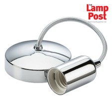 Image of ML 8270PC 6" E27 Screw Contemporary Ceiling Pendant Light Set - Polished Chrome