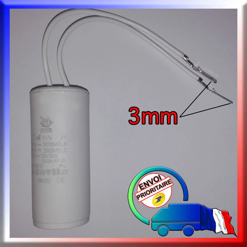 Condensateur de démarrage moteur de 1μF à 80μF / 1 à 80uF Exp. suivie-Assurance  - Photo 4/4