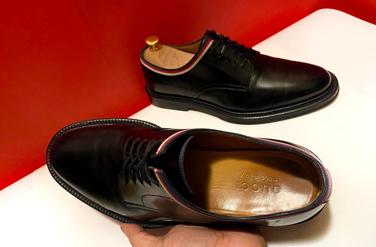 $949.00 !! GUCCI RARE FIND LUXURY MEN'S BLACK LEATHER OXFORD $949.00 !! GUCCI RARE FIND LUXURY MEN'S BLACK LEATHER OXFORD