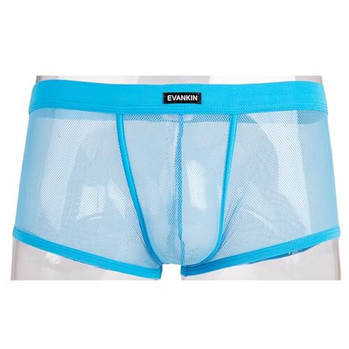 Men's Underwear Sexy Mesh Breathable Boxer Briefs Medium Style 1 Skyblue 1 Pcs - Picture 6 of 8