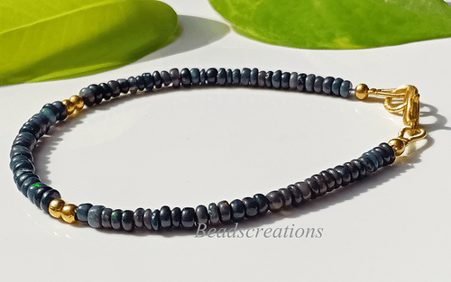 Bracciale Bole Oro Opale Nero Bracciale Argento Sterling 925 Regalo Per Lei - Foto 6 di 10