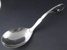 Sterling GEORG JENSEN 6 3/8" Berry Serving Spoon PEA POD pattern no. 21