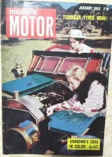 RARE Vintage JAN 1955 MODERN MOTOR MAGAZINE Tubeless Tyres & Grandma's Cars.... 