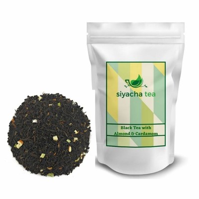 Almond Cardamom Black Tea Indian Strong Chai Fresh Loose Leaf Spice Blend 1 lbs