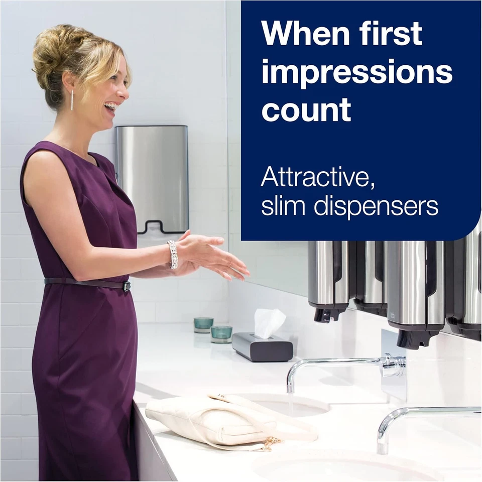 Tork Xpress Stainless Steel H2 Paper Towel Dispenser Wall Mount Bathroom Use - Image 3 of 4