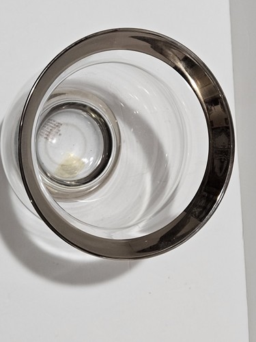 Crate & Barrel ~ Minuet Hurricane Silver ~Glass Candle Votive ~ Made in Italy - Picture 3 of 6