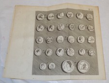 1783 Antique Print/VIEWS OF 14 DIFFERENT ROMAN COINS/MEDALS/c