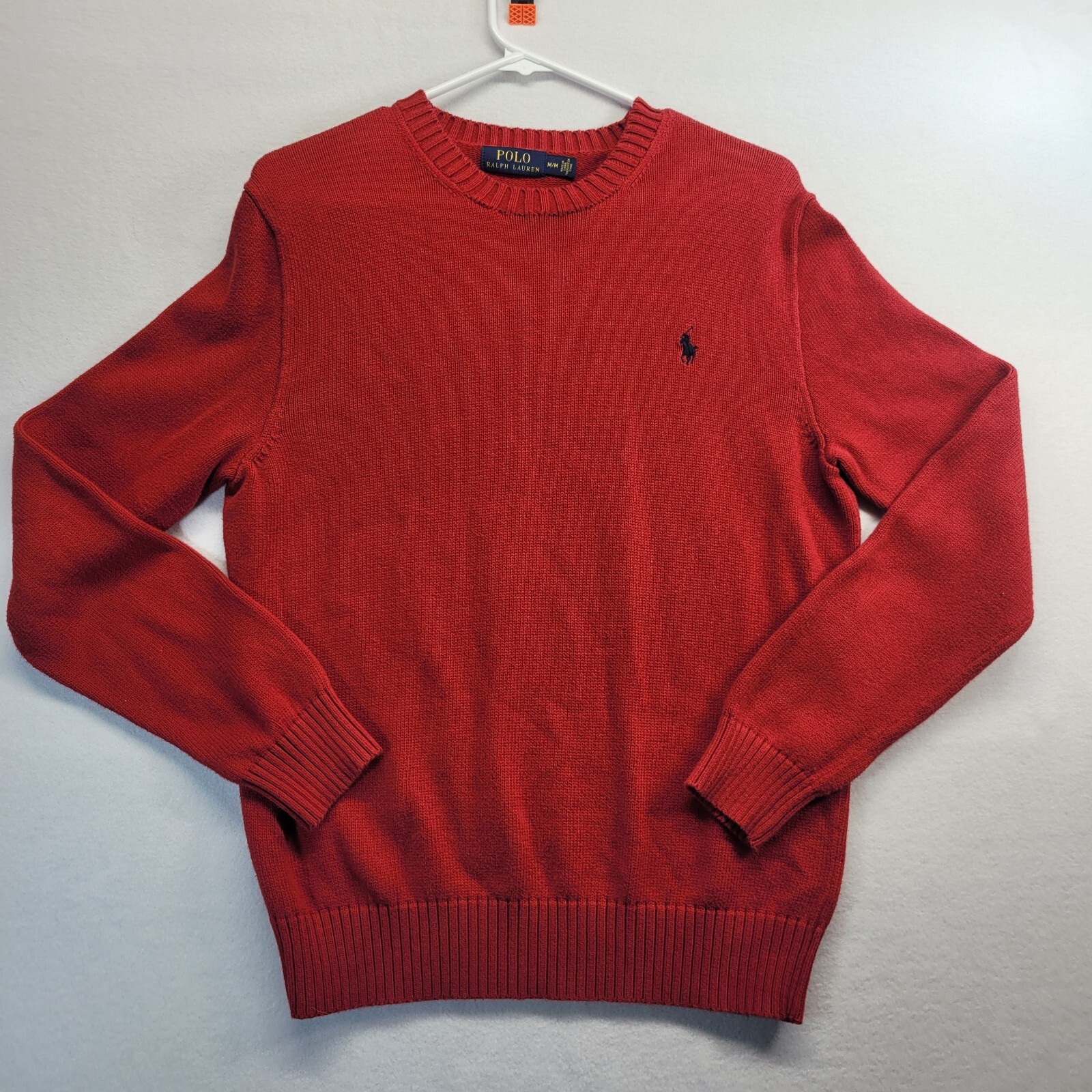 Maglione Polo Ralph Lauren Vintage Uomo M Rosso Manica Lunga Pullover Pony